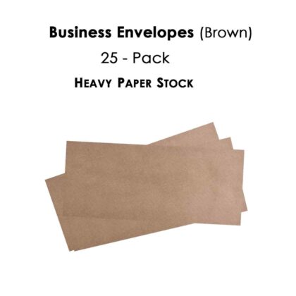 Cheque Size Envelopes for Home, Office, Business Secure Mailing, Brown, 5 x 11 inches - Poly Laminated Inside - Heavy Stock Paper