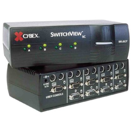 Avocent Cybex 4 Port Secure SwitchView SC KVM (Keyboard, Video, Mouse) Computer Switch