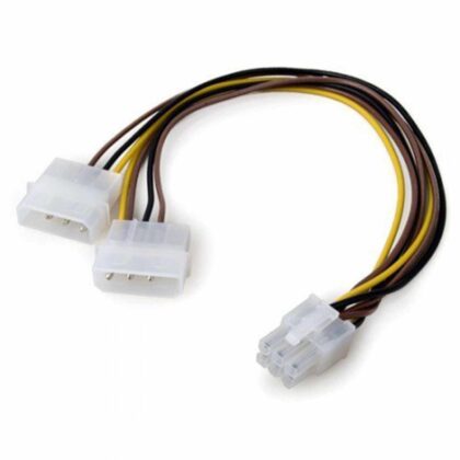 Dual Molex 4-pin to 6-pin PCI Express (PCI-e) Power Adapter Cable for Video Card LP4 Y-Cable